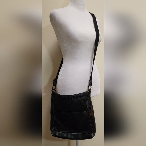 Vintage The Sak Black Pebbled Leather Hobo Crossbody Shoulder Bag - Picture 14 of 14